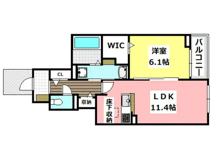 アヴニール(1LDK/1階)の間取り写真