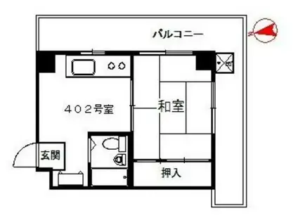 川口ビル(1K/4階)の間取り写真