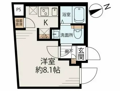 アルファ早宮(ワンルーム/1階)の間取り写真