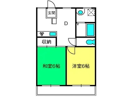 DREAMONE(2DK/1階)の間取り写真