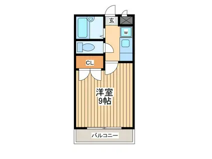 アムール矢部(1K/1階)の間取り写真