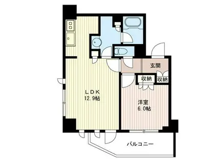 エスティメゾン北新宿(1LDK/1階)の間取り写真