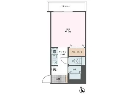 テル代官山(1K/2階)の間取り写真