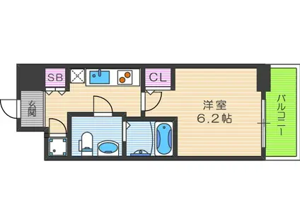 アドバンス西梅田ラシュレ(1K/3階)の間取り写真