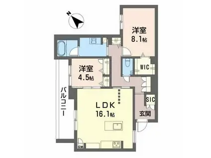 LUCA(2LDK/3階)の間取り写真