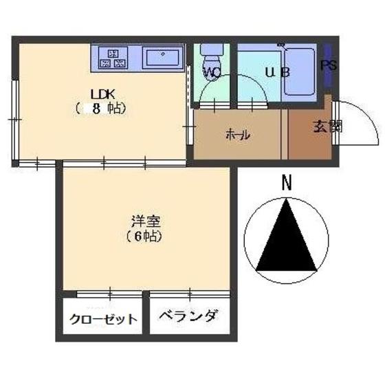パークコート彦三(1DK/1階)の間取り写真