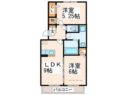 グランド・デューク(2DK/3階)の間取り写真