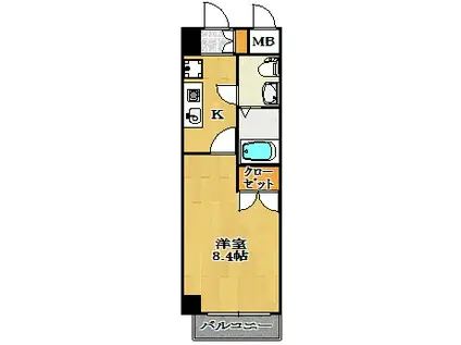 ジュメル京成船橋(1K/7階)の間取り写真