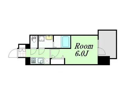 レジュールアッシュOSAKAGATEWAY(1K/4階)の間取り写真