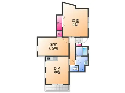 アビテ羽衣(2LDK/2階)の間取り写真