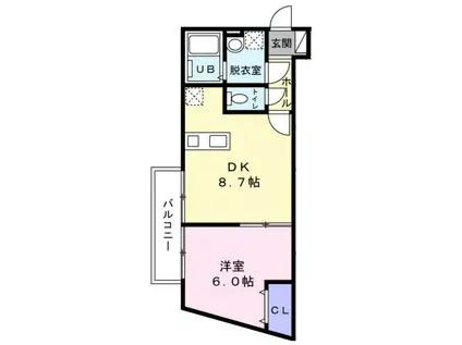 RIVE GAUCHE(1DK/1階)の間取り写真