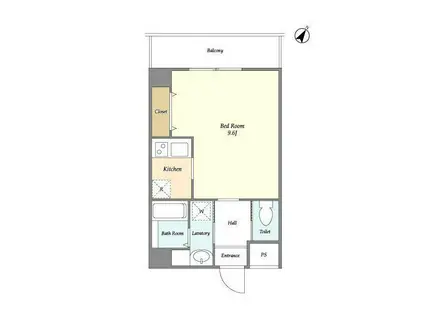 リテラス町屋(ワンルーム/2階)の間取り写真