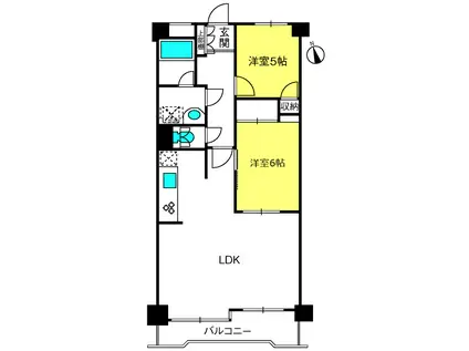 アズ北浦和レジデンス(2LDK/5階)の間取り写真