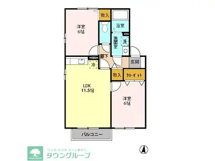 セードル小川A/B(2LDK/2階)の間取り写真