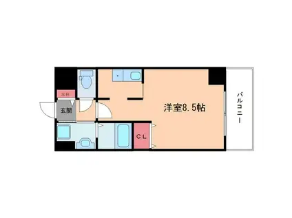 ノルデンハイム新大阪II(ワンルーム/9階)の間取り写真