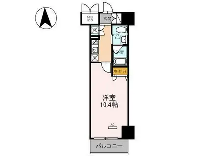 フェニックスレジデンス堺東(1K/2階)の間取り写真