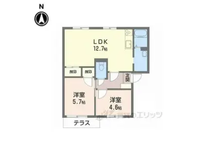 ハイツ池田C(2LDK/1階)の間取り写真