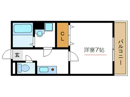 G-ハウス(1K/1階)の間取り写真