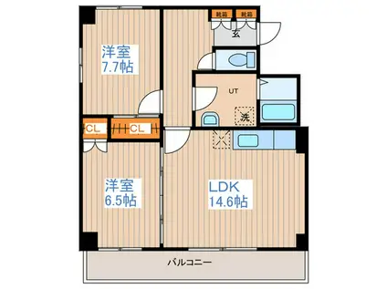 ラ・ポム平岸(2LDK/5階)の間取り写真