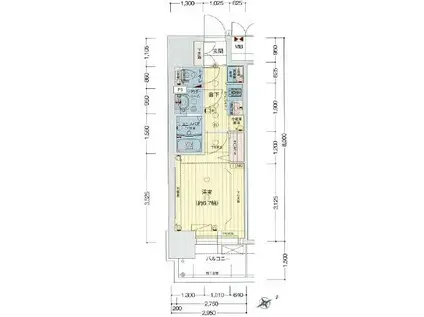 プレサンスOSAKA DEMECITYビーツ(1K/5階)の間取り写真