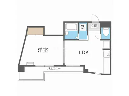 コーポインデアン(1DK/3階)の間取り写真