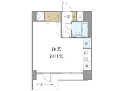 プラスワン横浜(ワンルーム/8階)の間取り写真