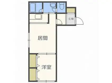 ヒルクレスト南郷(1LDK/3階)の間取り写真