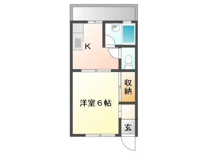 リバティ旭(1K/1階)の間取り写真