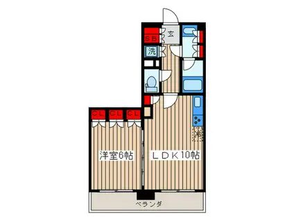 PARK AXIS東十条(1LDK/13階)の間取り写真