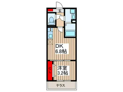 VILLAGE LUMINOUS(1DK/1階)の間取り写真