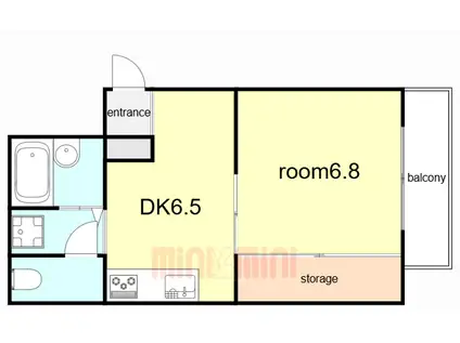 オータスビレッジ(1DK/3階)の間取り写真