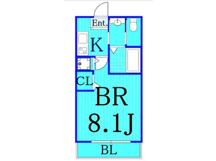 ヨコハマディパーチャーレジェンド(1K/2階)の間取り写真