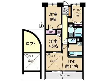 エコタワーバオバブ(2SLDK/5階)の間取り写真