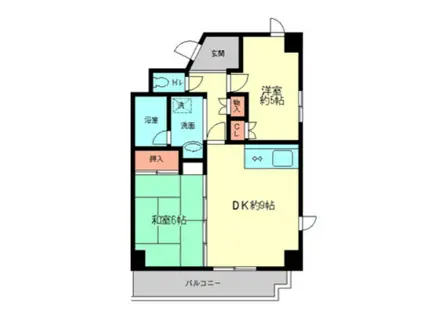 エコーピア(2LDK/6階)の間取り写真