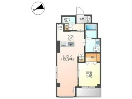 レヴォントゥレットI(1LDK/3階)の間取り写真