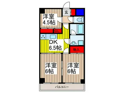 メイフェアー(3DK/4階)の間取り写真