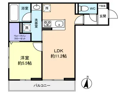 ラ・テールゆりのき台(1LDK/3階)の間取り写真
