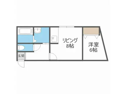 アングル琴似(1DK/4階)の間取り写真