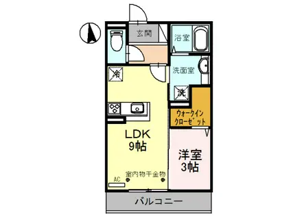 ラ・コリーヌ(1LDK/3階)の間取り写真