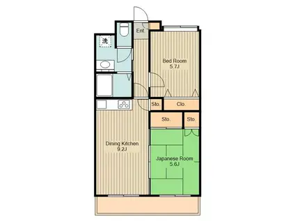 ファミール井荻(2DK/2階)の間取り写真