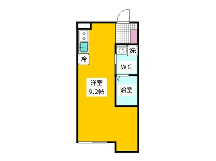 COCOON.K(ワンルーム/2階)の間取り写真