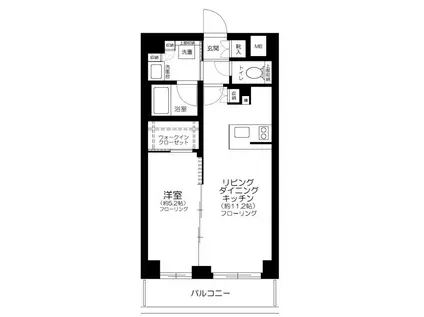 TAS田園調布レジデンス(1LDK/2階)の間取り写真