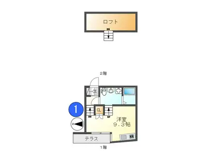 LE COCON新川町I(ワンルーム/1階)の間取り写真