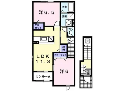 セレッソ C(2LDK/2階)の間取り写真