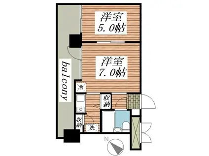 メゾン・ド・リッシュ(2K/6階)の間取り写真