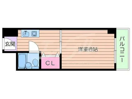 ハッピーハイツ(1K/5階)の間取り写真