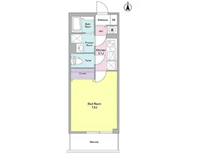 ベルク経堂壱番館(1K/3階)の間取り写真