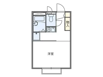 西武池袋線 保谷駅 徒歩19分 2階建 築27年(1K/1階)の間取り写真