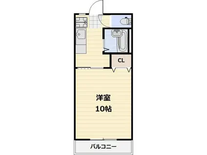 アジュール下中野(1K/8階)の間取り写真