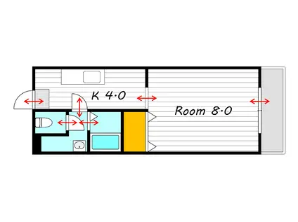 スカーレットハイム(1K/3階)の間取り写真